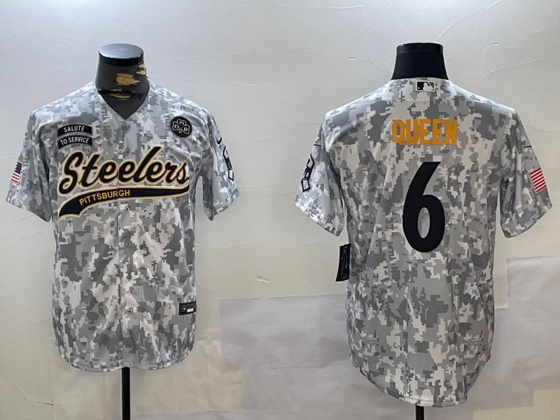 Men Pittsburgh Steelers #6 Queen Nike Arctic Camo 2024 Salute to Service Limited NFL Jersey style 3->pittsburgh steelers->NFL Jersey